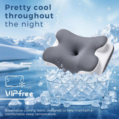 Cooling gel-infused cover keeps the pillow cool throughout the night
