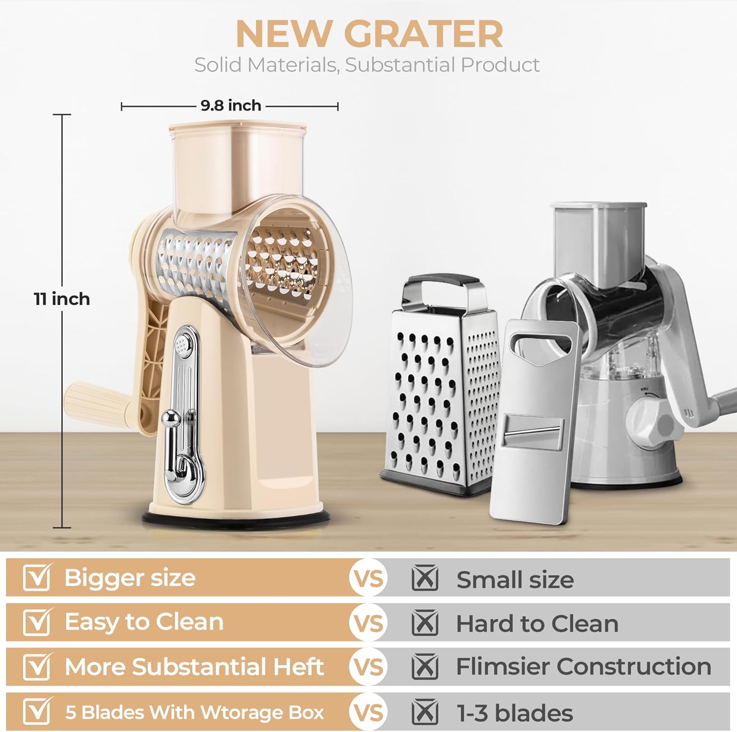 SpinPrep Rotating Food Grater Chopper