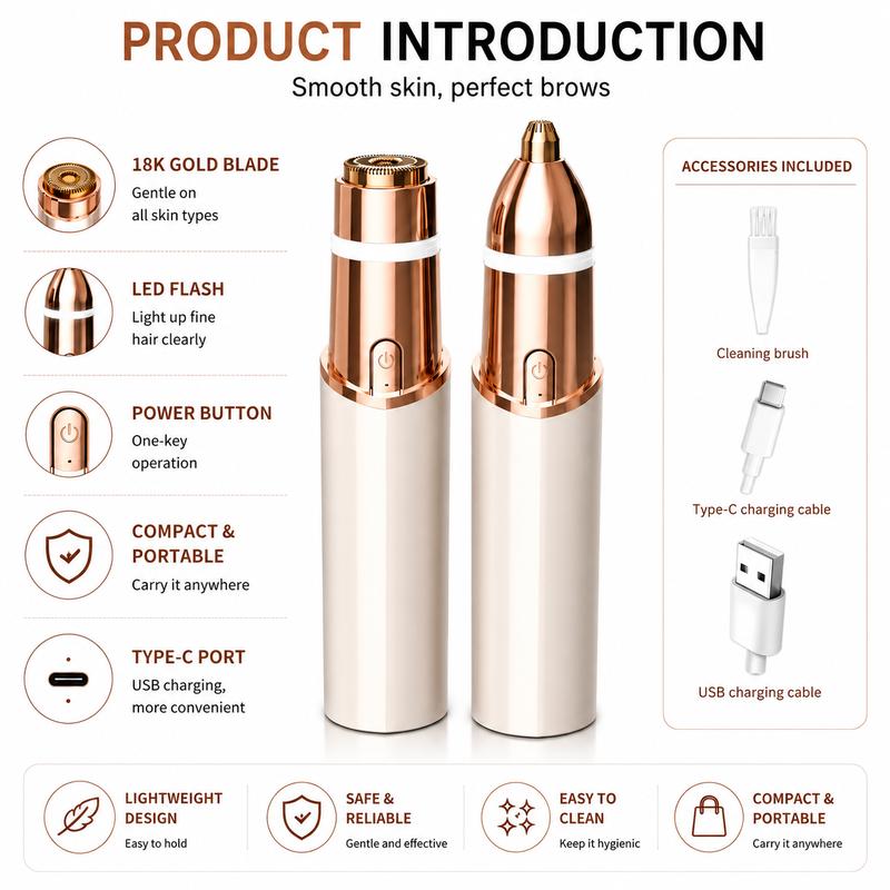 2-in-1 Facial & Eyebrow Hair Trimmer